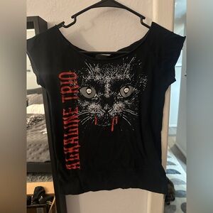 Alkaline Trio band shirt - size m - soft - off-shoulder/bateau - circa 2003/2004